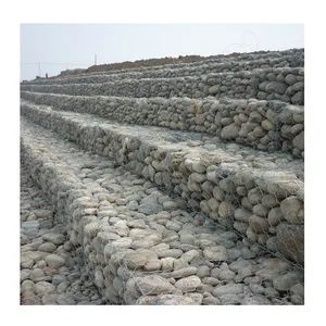 Satılık pvc kaplı galvanizli 2x1x 1 gabyon tel örgü 80x100mm altıgen gabion kutusu sepetleri