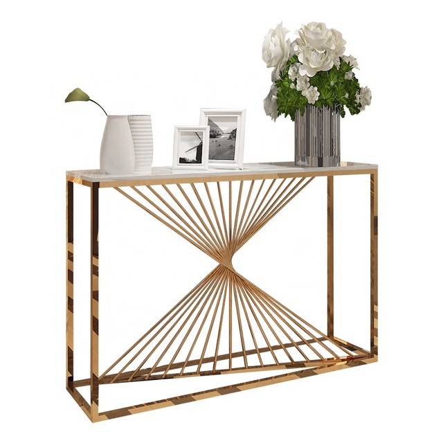 Nordic Porch Table Against the Wall Marble Iron Side Table Simple Rack
