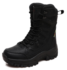 DF203 Outdoor Black Khaki <b>Hiking</b> Training <b>Boots</b> Men Large Size 39-46 Stock Wholesales Shock Absorption Shoes Black Khaki - Product Image 4