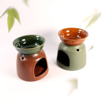 Multiples Brûleurs d'Encens à Huiles Essentielles en Céramique Ancienne pour Yoga SPA Parfums d'Intérieur Dispositif de Chauffage et de Fusion de Cire