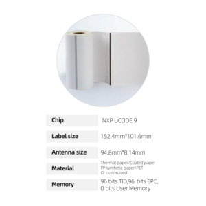 ISO 18000 Mini <span class=keywords><strong>RFID</strong></span> <span class=keywords><strong>Inlay</strong></span> 860-960MHz <span class=keywords><strong>UHF</strong></span> thụ động không thấm nước nhãn tag sticker cho tài sản hàng tồn kho kho siêu thị - Product Image 2
