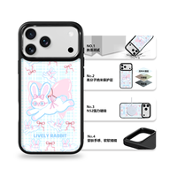 Coque de téléphone AG Feeling Black Edge avec motif papillon Gilding Rabit pour iPhone 17, 17 Pro Max, 16 Pro, 15, 15 Pro Max, 15 Pro, 14 Pro Max – Coque magnétique