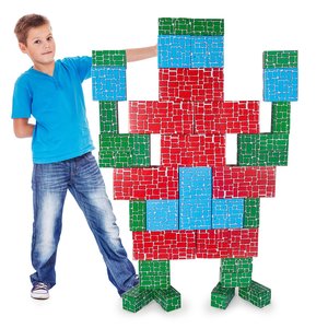 Ejercicio N PLAY cartón bloque de construcción, 40pcs Extra-grueso Jumbo gigante apilable bloques de construcción en 3 tamaños para niños - Product Image 2
