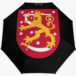 Parapluie pliant entièrement automatique de haute qualité, série à motif drapeau du pays, thème <span class=keywords><strong>Finlande</strong></span>, partenaire de <span class=keywords><strong>voyage</strong></span> fiable et agréable - Product Image 2