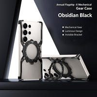 Protector de Teléfono Celular de Metal con Diseño de Lujo, Hueco, para S25/S24/S23/S22 Ultra, Aleación de Aluminio, Magnético, Luminoso, sin Marco