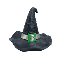 Sombrero de bruja de resina blanca de mesa de Halloween de 7 pulgadas Decoración de sombrero de bruja de poliresina