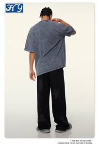 Áo thun nam cotton 100% dáng rộng cổ tròn, chất dày, kiểu dáng trẻ trung, xu hướng Mỹ mùa hè, phong cách vintage, size lớn - Product Image 3