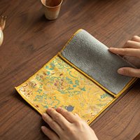 Serviette de thé en brocart chinois traditionnel, épaisse et absorbante, chiffon de thé décoratif, chemin de table pour service à thé oriental