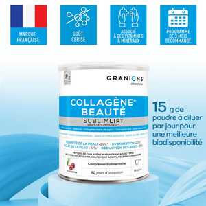 <span class=keywords><strong>Granions</strong></span> COLLAGÈNE+ BEAUTY SUBLIMLIFT <span class=keywords><strong>Poudre</strong></span> - Naticol Breveté Français - Faible Poids Moléculaire, Haute Assimilation 300g - Product Image 3
