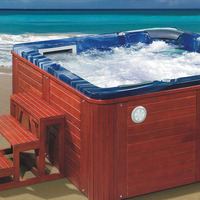 Baignoire de massage en acrylique pour 2 personnes Bain à remous extérieur Hôtel Bain de luxe Bain autoportant Hydromassage