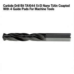 Carbide <b>Drill</b> Bit TA1044 5xD Nano TiAlN Coated With 4 <b>Guide</b> Pads For Machine Tools - Product Image 2