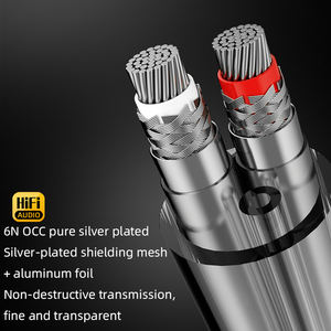 ATAUDIO Hifi 6,5mm <span class=keywords><strong>Jack</strong></span> a Dual <span class=keywords><strong>RCA</strong></span> macho a macho <span class=keywords><strong>Cable</strong></span> divisor con cobre puro chapado en oro Enchufe OCC Núcleo plateado - Product Image 3