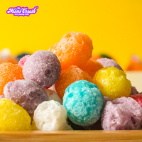 Pour les nouveaux bonbons croustillants Collations Saveur fruitée Vitamine C Halal Lyophilisé Multicolore Gummy Puff Bonbons dans des sacs