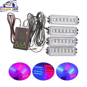 डीआरएल 24LED चमकती प्रकाश 4pcs कार स्ट्रोब फ्लैश लाइट रिमोट कंट्रोल के साथ पानी का छींटा आपातकालीन चेतावनी दीपक बंद प्रकाश का नेतृत्व किया बॉक्स - Product Image 1