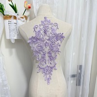 Aplikasi Bordir Renda Polos Warna-Warni Ukuran Besar, Renda Bunga Bermotif Floral Unik untuk Gaun Pengantin