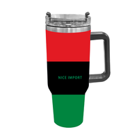 Gobelet isotherme 40 oz avec drapeau d'Haïti, en acier inoxydable à double paroi, anti-fuite, pour boissons chaudes et froides, thé et eau