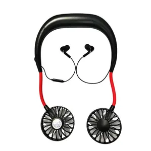 Mini ventilador portátil para colgar en el cuello, auriculares con cable, ultr-silence, novedad de 2021
