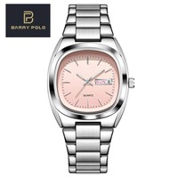 Reloj de Cuarzo para Mujer 2025, Diseño Retro Elegante, Doble Calendario, Aleación Seiko, 20mm, Lujoso, Acero Inoxidable, Cuadrado, Resistente al Agua, Luminoso