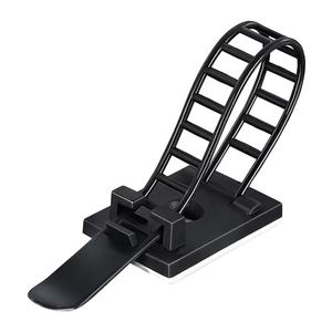 Attaches de câble adhésives réglables CL-3 pinces de câble de gestion de câble de sangle de fil noir pour les supports de cravate de maison et de bureau - Product Image 4