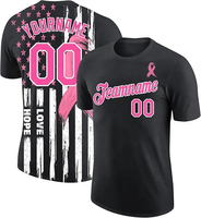 Maillot de baseball personnalisé avec ruban rose, design de sensibilisation au cancer du sein, impression numérique, respirant, séchage rapide, nom personnalisé