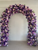 L-R340 Promotion : Arche de toile de fond personnalisée en forme de U avec fleurs artificielles pour la décoration de la maison et des mariages, et l'aménagement de scènes d'événements et de fêtes de mariage