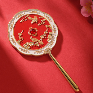 Miroir de maquillage portable personnalisé avec logo, motif fleur de prunier et pie, pour mariée chinoise, vente en gros pour marques de cadeaux de mariage - Product Image 3