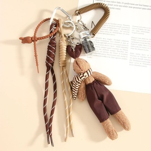 Hot Selling <b>Cute</b> Cartoon Brown Scarf Bunny Keychain Lovely Plush Rabbit <b>Purse</b> Bag Pendant Coffee Pendant Women Handbag Charms - Product Image 4