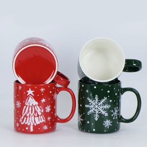 OEM personalizable copo de nieve de Navidad pantalla impresa <span class=keywords><strong>taza</strong></span> de café de cerámica para las estaciones festivas - Product Image 3