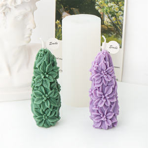 Arbre de noël Poinsettia arbre bougie moule empilé fleurs de noël tour de pin résine coulée Silicone moules houx feuille <span class=keywords><strong>d</strong></span>écorations - Product Image 4
