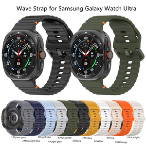 삼성 갤럭시 워치 울트라 호환 웨이브 스포츠 스트랩 틈새 없는 부드러운 실리콘 시계 밴드 - Product Image 6