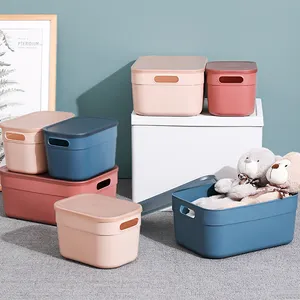 Japanese Clothes Storage Baskets Desktop Cosmetics Snacks And Sundries Kitchen Plastic Basket Storage With Lid