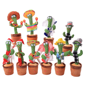 Bán buôn PP bông Comforter ánh sáng Búp bê nhảy múa hát cây xương rồng đồ chơi sang trọng điện nói chuyện - Product Image 3