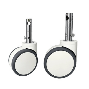 ล้อหมุนแบบมีเบรกขนาด 6 นิ้ว ยี่ห้อ Mingjie Central Control Casters สำหรับเตียงโรงพยาบาลและอุปกรณ์การแพทย์ - Product Image 1
