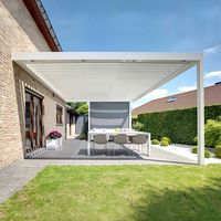 Auvent rétractable automatique moderne, cadre en aluminium, voile en PVC, télécommande motorisée, gazebo de patio extérieur