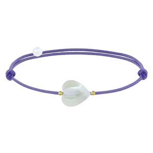 <span class=keywords><strong>LES</strong></span> <span class=keywords><strong>POULETTES</strong></span> BIJOUX-Bracelet à maillons et chaîne en nacre avec petit cœur-Classic-Violet - Product Image 1