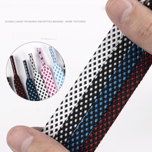 Lacets plats bicolores en sergé de polyester double couche, style classique, colorés, pour baskets et chaussures décontractées – Vente en gros - Product Image 3