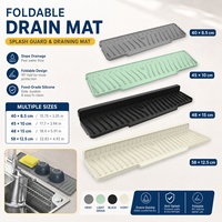 Tapis de drainage de cuisine moderne en silicone à trois couches multi-usages, protection anti-éclaboussures pour robinet, support de rangement pour comptoir
