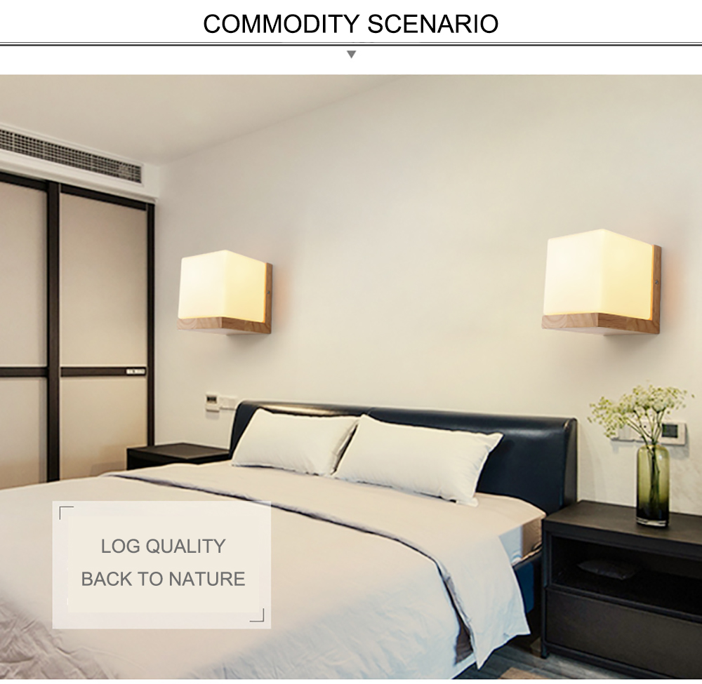 Wholesale New Design Best Wooden And Glass Material Light Source Indoor Wall Lamp Led Wall Light For Bedroom