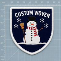 Patch brodé en chenille tissée, thermocollant, motif Bonhomme de neige, flocon de neige, fleur, balai, pour l'hiver, Noël, les fêtes, pour chapeau, veste, sac, OEM
