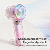 Nouveau ventilateur portable IMYCOO avec lumière LED, mini ventilateur coloré, vente en gros, ventilateur de poche USB arc-en-ciel rechargeable