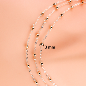 Unique 14K <strong>Gold</strong> Filled Beaded <strong>Chain</strong> With 3mm S925 Silver <strong>Ball</strong> for DIY Handmade Necklace Bracelet Jewelry Making Accessories - Product Image 4