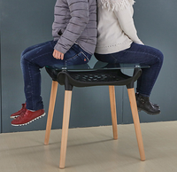 Ensemble de table et chaises de salle à manger 4 places en gros – Table et chaises modernes en plastique et bois pour 4 personnes