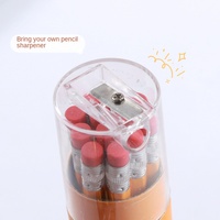 Crayons Hb en vrac stylo en bois avec boîte crayons jaunes et ensemble de gomme taille-crayon pour enfants stylos promotionnels avec logo personnalisé
