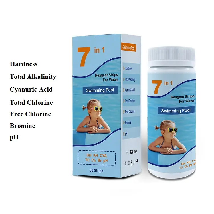 Good Quality Reagent Test 7 Parameters for Swimming Pool Water test strips