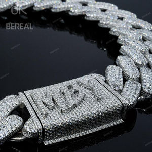 Custom Baguette Cut Vvs Moissanite Cuban Link Ketting Hiphop Stijl Wit Goud 925 Zilver Cubaanse Ketting Fijne Mannen Sieraden - Product Image 2