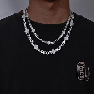 Pass Diamond Tester 6mm 8mm Sterling Silber Moissan ite Cuban Miami Halskette Hip Hop VVS Moissan ite Cuban Link <span class=keywords><strong>Chain</strong></span> Halskette - Product Image 5