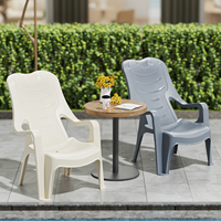 Chaise longue de plage inclinable en plastique PP épaissi Haogle, empilable, pour extérieur, bord de piscine, jardin, camping, terrasse