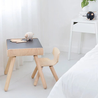 Ensemble table et chaise multifonction en bois pour enfants, bureau d'étude pour enfants avec tableau noir et étagère de rangement pour tout-petits