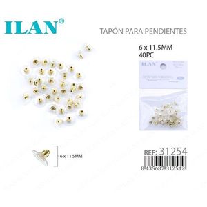 Fermaglio per orecchini Ilan 6x11,5 mm color oro, confezione da 40 pezzi - Product Image 1