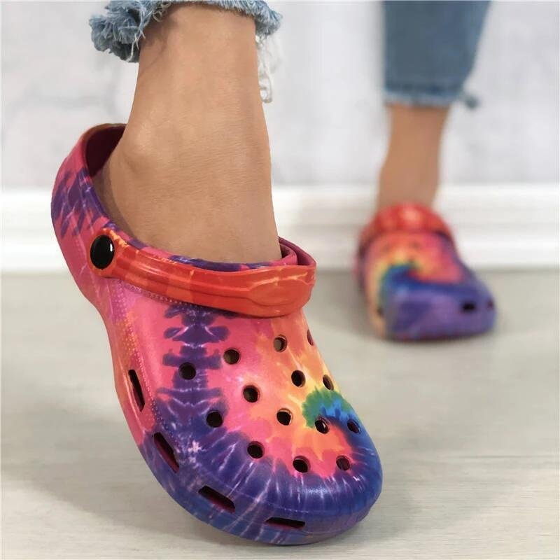 Design Tie Dye Garden Nurse Shoes Colorful Kids Clog Garden Shoe Platform Clogs For Women Mules Shoes Sandal Clogs